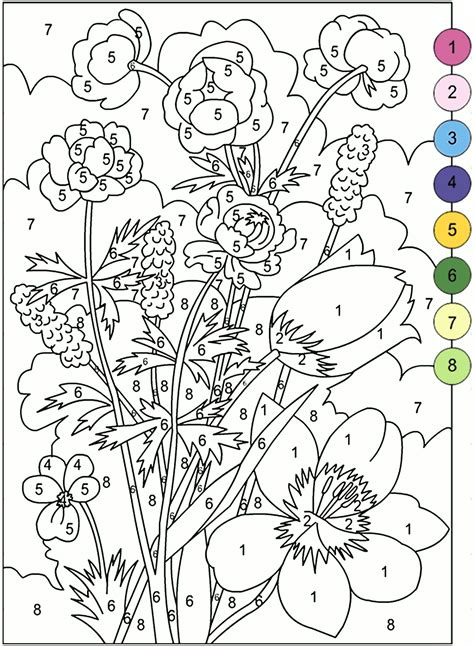 adult coloring pages color by number